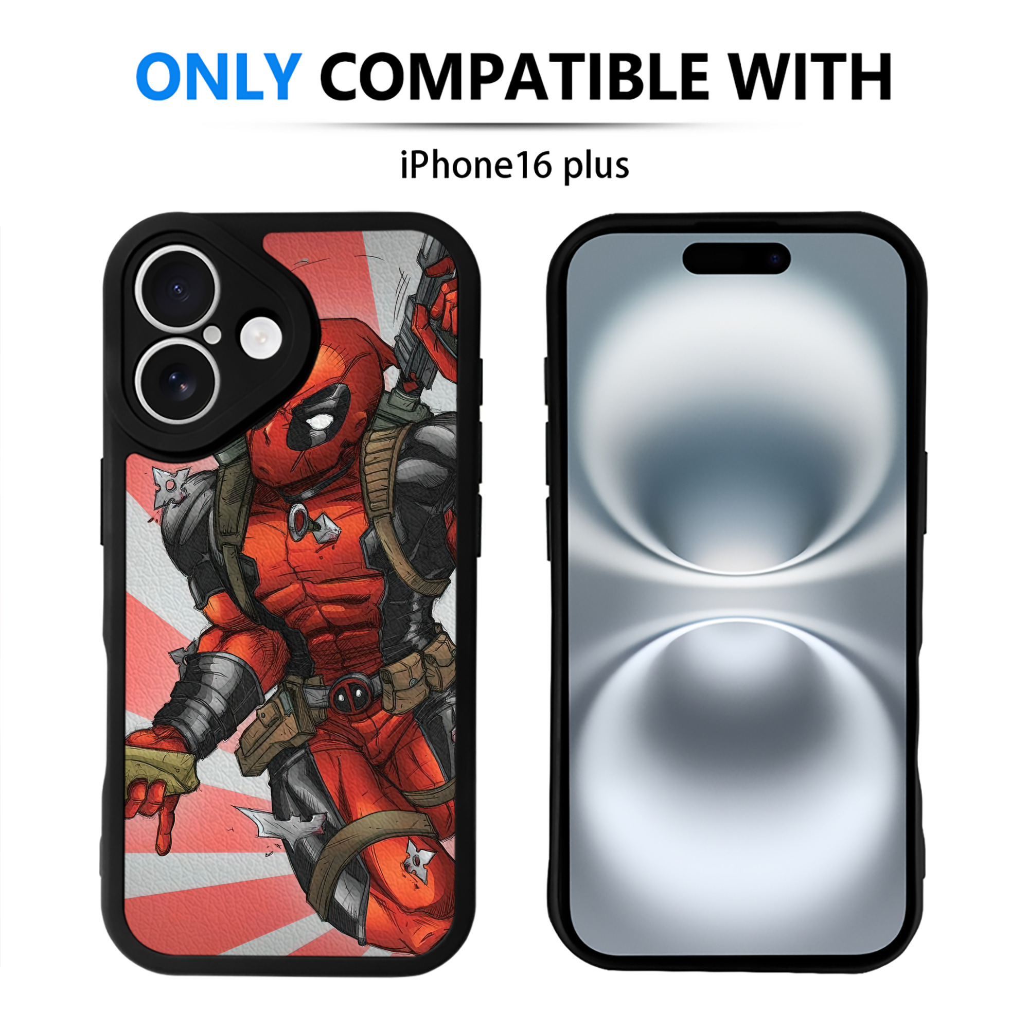 （画像用） Deadpool デッドプール 【iPhone 16シリーズ対応】シリコンスマホケース（レザー調） 材質：シリコン
